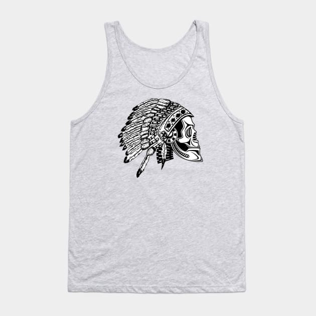 Robot Chief - Native American Indian Headdress Tank Top by Barn Shirt USA